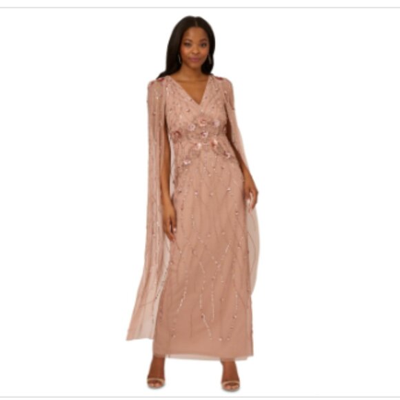 Adrianna Papell 191906600 Women's Black Long Dress - Picture 1 of 5